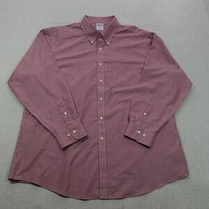 Brooks Brothers Shirt Mens Extra Large 18 Regent Non Iron Dress Stripe Classic F